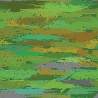 Hatching horizontal stripes of different shades of green background. Khaki color palette. Camouflage brush stroke print texture. Daub grunge doodle hand draws wallpaper. Seamless camo pattern vector