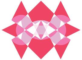 Scarlet sails pictograph. Symmetry and reflection triangles composition with light effects. Festive decoration. Abstract red mystical symbol pattern. Sacred geometry design print vector