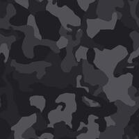 Black military background of soldier camouflaging, seamless pattern. Modern camo texture vector