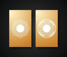 luxury art ornament circle border design card. vector