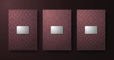 dark cover of elegant pattern motif in gold color vector