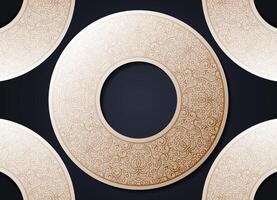 Luxury gold art border pattern background vector