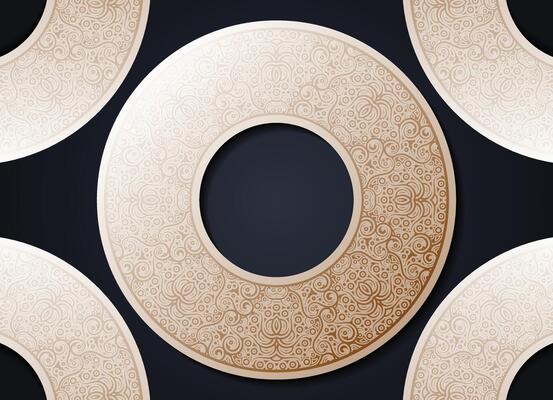 Luxury gold art border pattern background