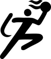 Dynamic Silhouette of a Player in Action vector