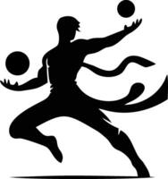 A silhouette of a man with a ball in his hand vector