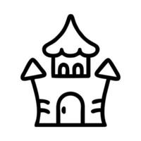 A castle icon in black and white vector