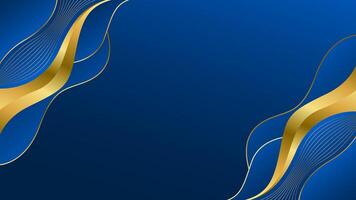 Elegant Blue and Gold Abstract Wave Background. Modern luxury design. Suitable for Invitations, awards, templates, banners, covers, posters, presentations, websites, and pages vector