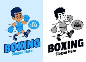 Logo Mascot Illustrastion of boxet in Retro Style vector