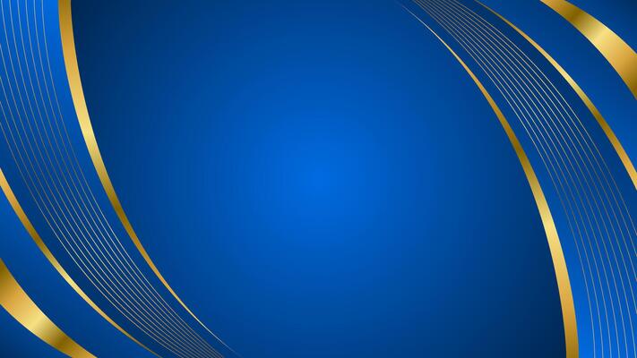 Elegant blue and gold abstract curve background. Modern luxury design. Suitable for Invitations, awards, templates, banners, covers, posters, presentations, websites and pages
