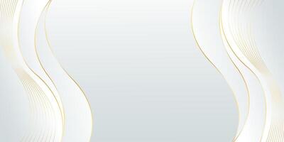 Luxury Abstract White-gray Design with Soft Curves and Gold Lines vector