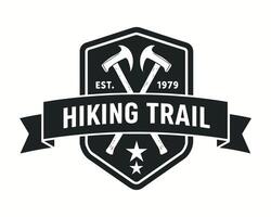 Hiking Trail Adventure Badge Emblem vector