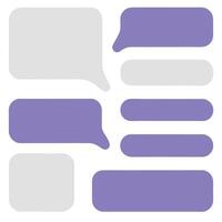 Collection of various shapes and sizes of chat bubbles for messaging applications and communication design vector