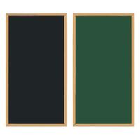 Two Blank Rectangular Boards for Writing or Drawing, One Black and One Green, Ideal for School Classroom or Office Use vector