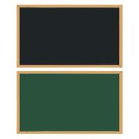 Two Empty Blank Blackboards with Wooden Frames Ready for Writing or Drawing vector