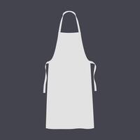 A White Apron Hanging Against a Dark Background, Simple Kitchen Apparel Design, Clean Cooking Outfit, Professional Chef Accessory, Blank Template vector