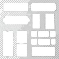 Collection of Blank White Ticket and Label Templates for Design Projects vector