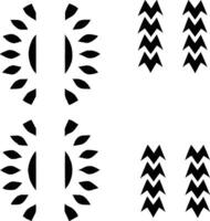 Abstract Black and White Geometric Design with Sun and Zigzag Motifs vector
