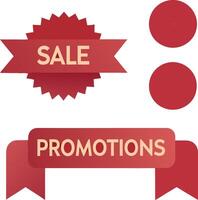 Red Sale and Promotions Banners with Circular Elements Graphic Design vector