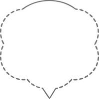 Grey Dashed Line Speech Bubble Outline Empty Blank Template vector
