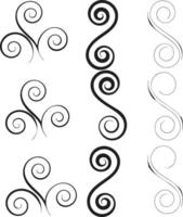 Collection of elegant swirl designs for decorative purposes, including various arrangements of spirals and curls vector