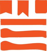 Collection of Orange Handpainted Banners and Tags for Design Elements vector