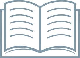 Open Book Icon Simple Line Art Design Graphic Representation of Learning Knowledge Education Textbook Literature Reading Study Academic vector