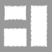 Collection of three irregular white shapes on gray background, resembling torn paper pieces or jagged edges, ideal for design elements or templates vector