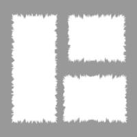 Three White Irregularly Shaped Frames with Fuzzy Edges on Gray Background Perfect for Text or Placement vector