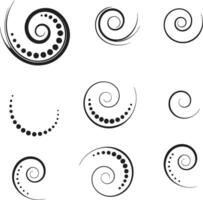 Collection of Abstract Spiral Designs Graphic Elements Swirls for Decoration vector