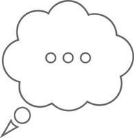 Thought bubble with ellipsis indicating contemplation or idea generation vector