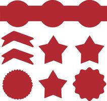 Collection of Red Shapes for Design Projects Templates for Banners Ribbons Stars and Seals vector
