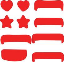 Collection of Red Shapes Basic Geometric Design Elements for Web Design and Graphic Design Projects vector