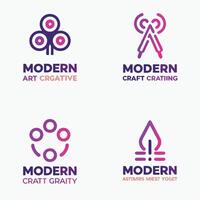 modern abstract logo set with vibrant gradient design, creative branding and artistic identity vector