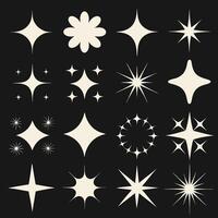 Collection of Sparkling Stars and Glimmering Shapes for Design Elements vector