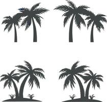 Collection of Four Different Silhouette Palm Tree s vector