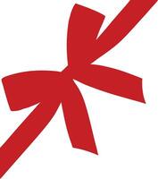 A Simple Red Bow and Ribbon on White Background Festive Gift Wrapping Design Element vector