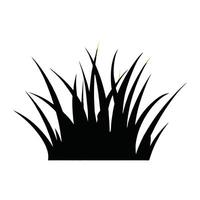 Silhouette of a Lush Green Grass Patch in Black and White vector