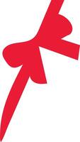 Abstract Red Bow on White Background Simple Gift Wrapping Design Element vector