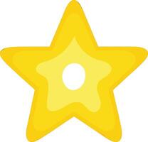 A Simple Yellow Star Shape with a White Circle in the Center a Cute Cartoon vector
