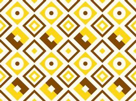 Geometric Pattern with Diamonds and Squares in Yellow and Brown vector