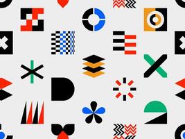 Colorful Geometric Shapes Seamless Pattern, Abstract geometric background vector