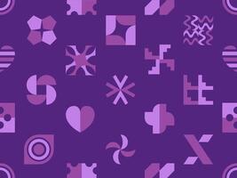 Seamless geometric pattern in shades of purple vector