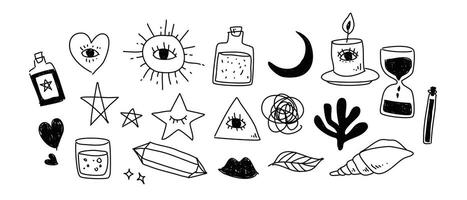 Sketch line style elements set , elements Hand-drawn style, Hand drawn cartoon effect emotion bang, boom, pow, wow vector