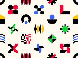 Geometric Abstract Pattern with Colorful Shapes vector