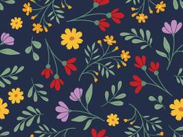 Seamless pattern with floral and plant, flowers seamless pattern wallpaper background for your design vector