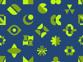 Geometric Abstract Pattern in Green and Blue vector