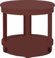 A Dark Brown Round Wooden Side Table with a Unique Pedestal Base vector