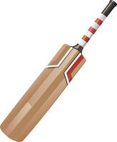 A Stunning View of a Cricket Bat with Red and White Stripes on the Handle vector