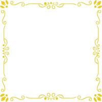 Elegant Golden Frame with Flourishes and Floral Ornaments for Wedding Invitation or Certificate Design vector