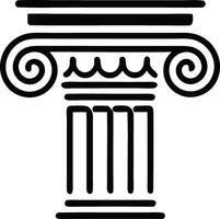 Ionic Column Architectural Design Element Classic Greek Style Building Structure vector